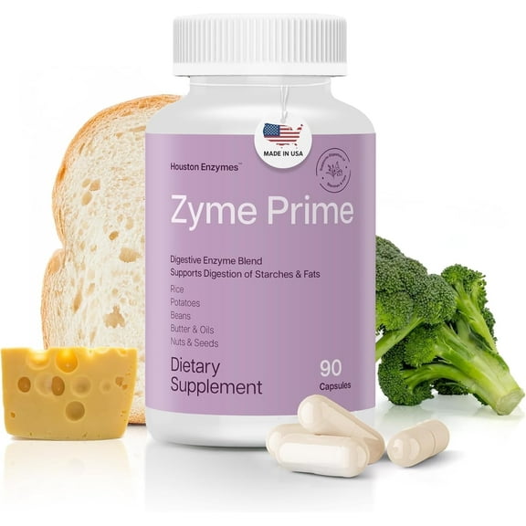 Houston Enzymes Digestive Enzymes  Dietary Supplements for Gut Health & Digestive Support  Bloating Relief for Women & Men  Vitamins and Supplements  90 Capsules