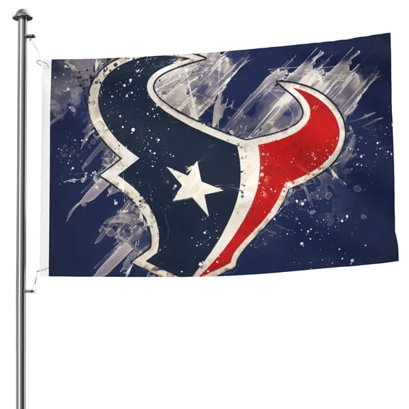 Houston Football Team Custom Double Sided Flag 5x8ft, Game Day Support Flag Hanging Outdoor Garden Hanging Flag, Football Fan Home Indoor and Outdoor Decor