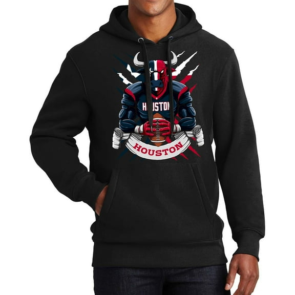 Houston Football Team Texan Bull Men's Hoodie