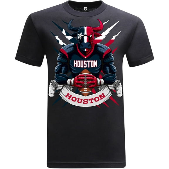 Houston Football Team Texan Bull Men's T-Shirt