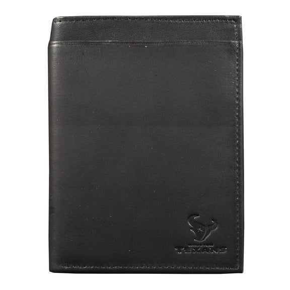 Houston Football Texans Black Leather RFID Blocking Passport Holder Cover Travel Billfold Wallet for Men & Women