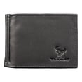 thumbnail image 1 of Houston Football Texans RFID Blocking Shield Black Leather Moneyclip Wallet, 1 of 7
