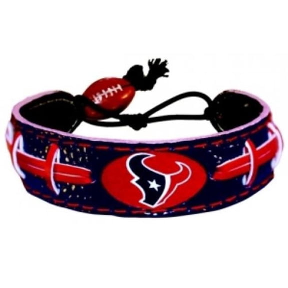 Houston Football Texans Team Color Football Leather Bracelet