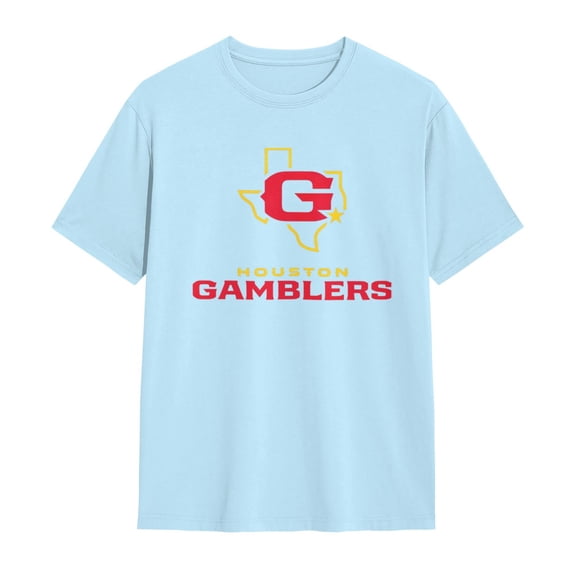 Houston Gamblers Shirt Short Sleeve Cotton Tshirt