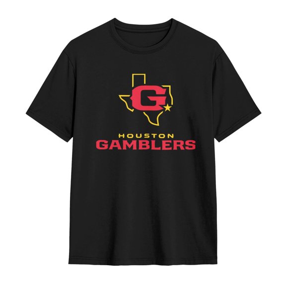 Houston Gamblers Shirt Short Sleeve Cotton Tshirt
