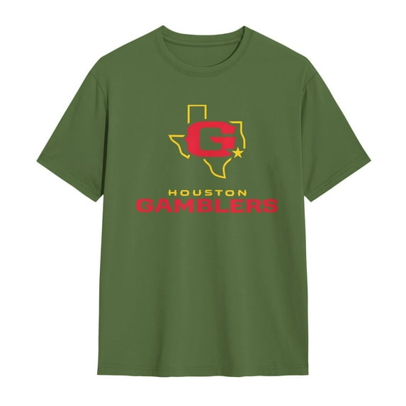 Houston Gamblers Shirt Short Sleeve Cotton Tshirt