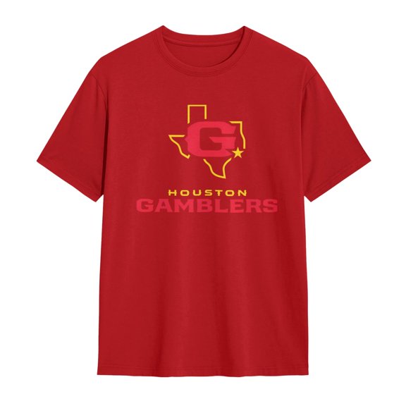 Houston Gamblers Shirt Short Sleeve Cotton Tshirt