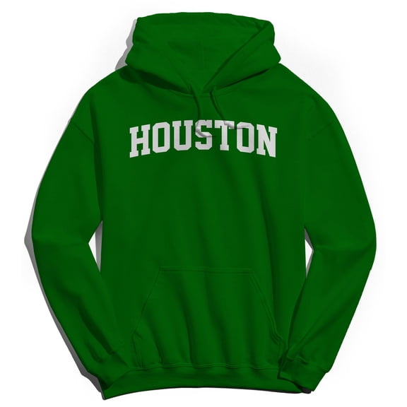 Houston Graphic Irish Green Men's Cotton Pullover Hoodie