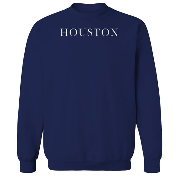 Houston Humor Graphic Navy Men's Crewneck Sweatshirt