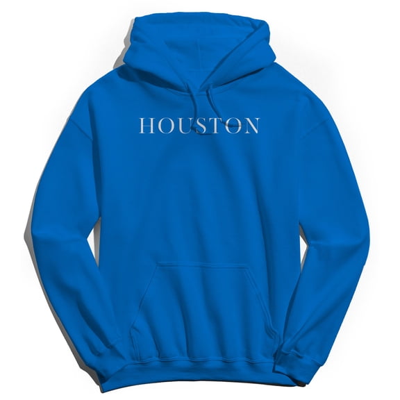 Houston Humor Graphic Royal Men's Crewneck Sweatshirt Hoodie