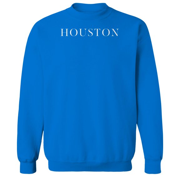 Houston Humor Graphic Royal Men's Crewneck Sweatshirt