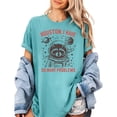 thumbnail image 1 of Houston I have So Many Problems Space Raccoon Graphic T-Shirt Funny Astronaut Raccoon Tee Seafoam Shirt Adult Small, 1 of 5