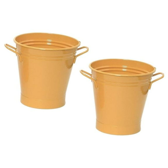 Houston International 8135E SAFF 7-Inch Steel Planter, Saffron