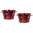 thumbnail image 1 of Houston International Trading 6085E GA /2 6085E GA S/2 Enameled Galvanized Steel Planter / Tub, Glazed Apple, Set of Two., 1 of 1