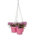 thumbnail image 1 of Houston International Trading 8118E HPK Enameled Galvanized Hanging 3 Planter Unit for 6.5 in. Plants, HotPink, 1 of 1