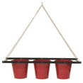 thumbnail image 1 of Houston International Trading 8536E XR Enameled Galvanized Triple Hanging Planter with Iron Holder, Red, 1 of 1