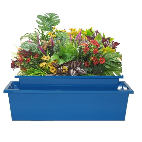 Houston International Trading 8625-2E B S/2 Enameled Galvanized Steel Indoor/Outdoor Rectangle Window Box Planter,  Set of Two.