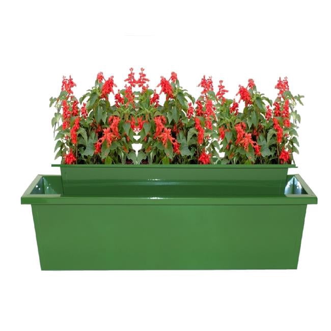 Houston International Trading 8625-2E SA S/2 Enameled Galvanized Steel Indoor/Outdoor Rectangle Window Box Planter,  Set of Two.