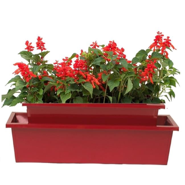 Houston International Trading 8625-2E XR S/2 Enameled Galvanized Steel Indoor/Outdoor Rectangle Window Box Planter,  Set of Two.