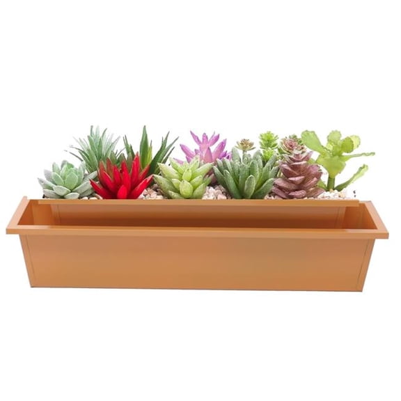 Houston International Trading 8625-4E SAFF S/2 Enameled Galvanized Steel Indoor/Outdoor Rectangle Window Box Planter, Set of Two.