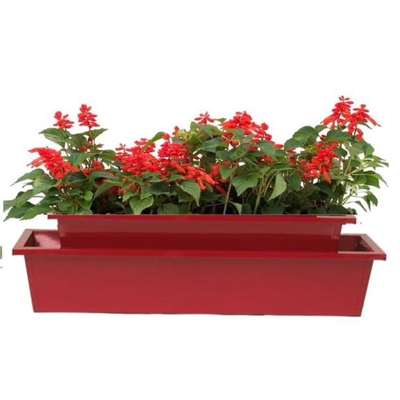 Houston International Trading 8625-4E XR S/2 Enameled Galvanized Steel Indoor/Outdoor Rectangle Window Box Planter, Set of Two.