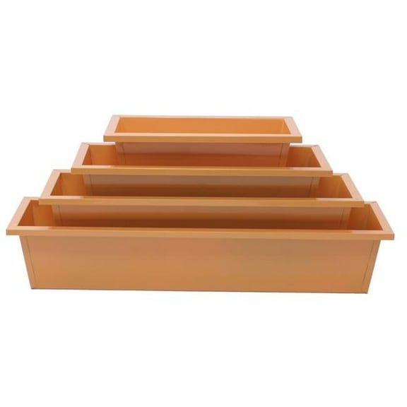 Houston International Trading 8625E SAFF S-4 Enameled Galvanized Rectangular Planter, Saffron - Set of 4