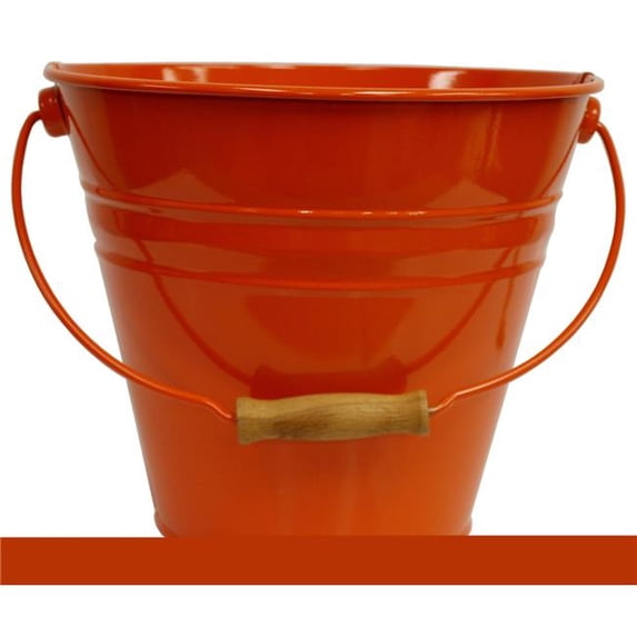 Houston International Trading Enameled Galvanized Fun Pail Tangerine