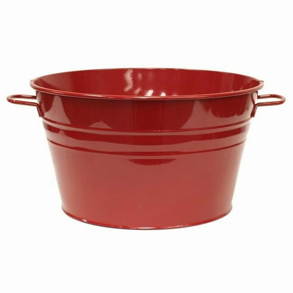 Houston International Trading 6085E XR 6085E XR Enameled Galvanized Steel Planter / Tub, Red