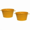 thumbnail image 1 of Houston International Trading 6085E SAFF S/2 6085E SAFF S/2 Enameled Galvanized Steel Planter / Tub, Saffron, Set of Two., 1 of 1