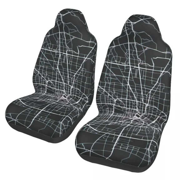 Houston Map Car Seat Cover Custom Printing Universal Front Protector Accessories Cushion Set