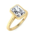 thumbnail image 1 of Houston - Moissanite Radiant Cut Lab Diamond Solitaire Engagement Ring Bezel Set, 1 of 4
