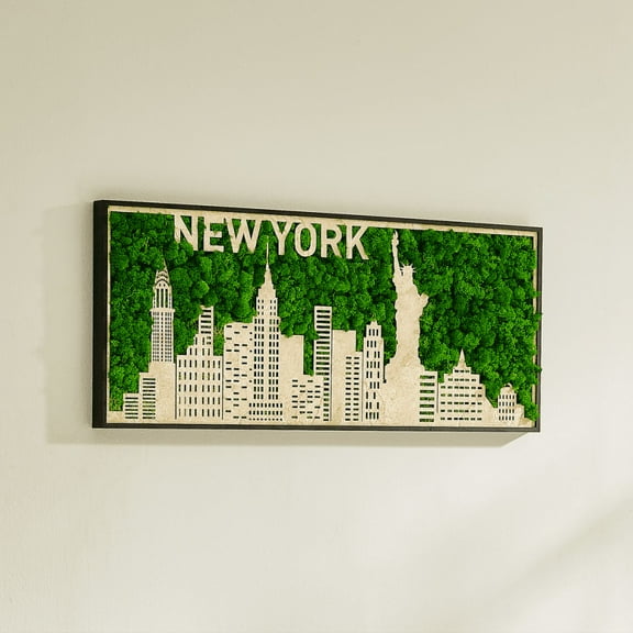 Houston Moss City Silhouette Metal Wall Art