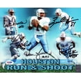 thumbnail image 1 of Houston Oilers Run & Shoot Autographed 8x10 Photo "HOF 06" With 5 Signatures Including Warren Moon PSA/DNA 102372, 1 of 2