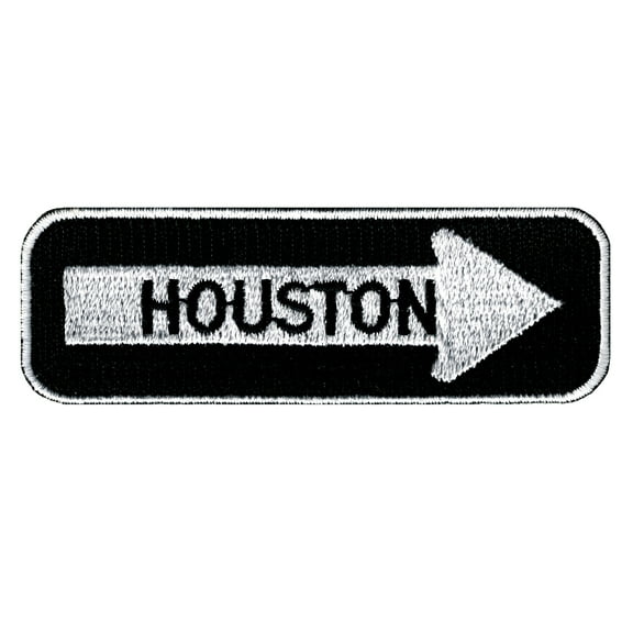 Houston One Way Sign Embroidered Iron-on Patch