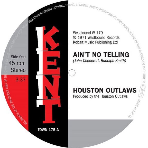 Houston Outlaws - Ain't No Telling / It's No Fun Being Alone - Vinyl [7-Inch]