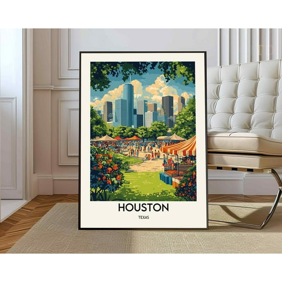 Houston Poster, Houstonhouston Print, Houston Photo, Houston Poster Print, Houston Travel Poster,Houston Texas, Houston City Wall Art, Modern Wall Decor, 8x12 UNFRAMED