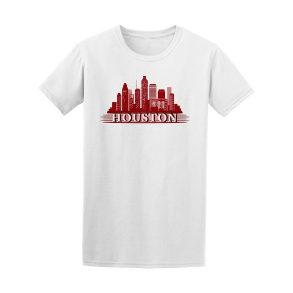 Houston Red Skyline T-Shirt Men -Image by Shutterstock, Male 3X-Large