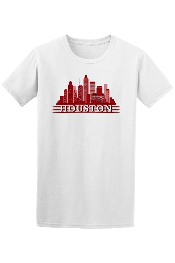 Houston Red Skyline T-Shirt Men -Image by Shutterstock, Male x-Large
