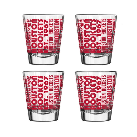 Logo Brands Houston Rockets 4-Pack 2oz. Shot Glass Set