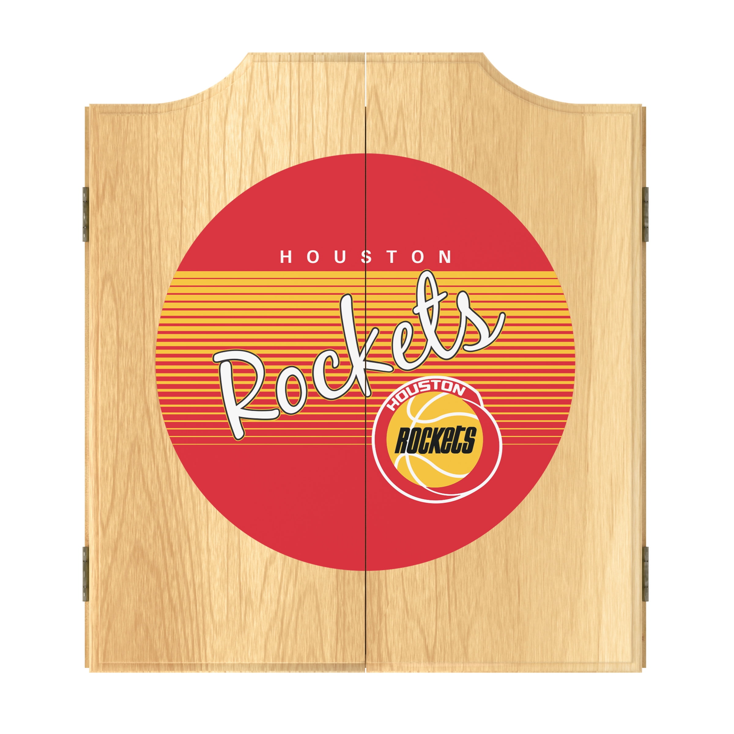 Houston Rockets Hardwood Classics Dart Board Cabinet Set with 6 Steel Tip Darts