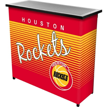 Houston Rockets NBA Hardwood Classics Portable Bar, Pop-Up Drink Station Patio, Garage or Man Cave Accessories - Red, Yelow, Black