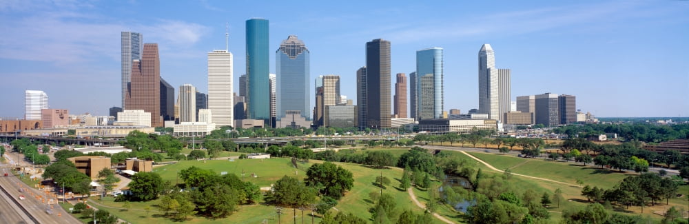 Houston Skyline Memorial Park Texas Canvas Art - Panoramic Images (36 x 12)