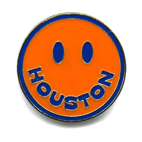 Houston Smiley Face Enamel Lapel Hat Pin