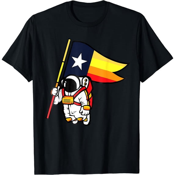 Houston Space City Astronaut Shirt T-Shirt Black Large