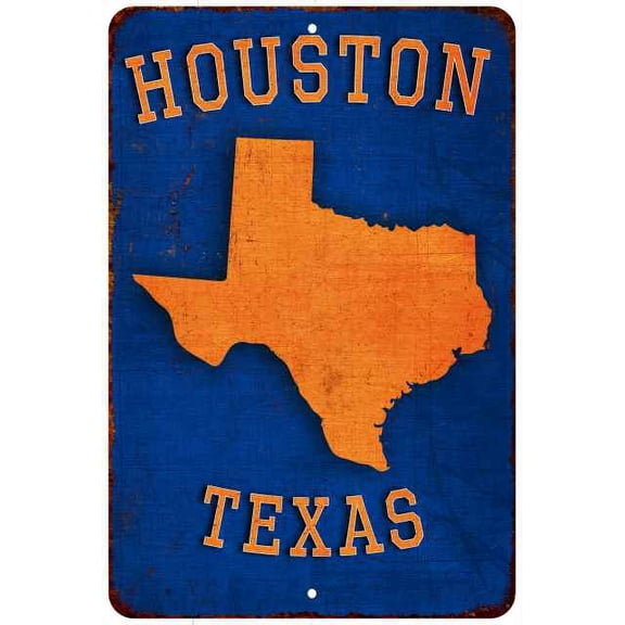 Houston TX Astros Landmarks Baseball Gift 8x12 Metal Sign 208120065006