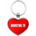 thumbnail image 1 of Houston TX - City State Metal Heart Keychain Key Chain Ring, Multiple Colors Available, 1 of 1