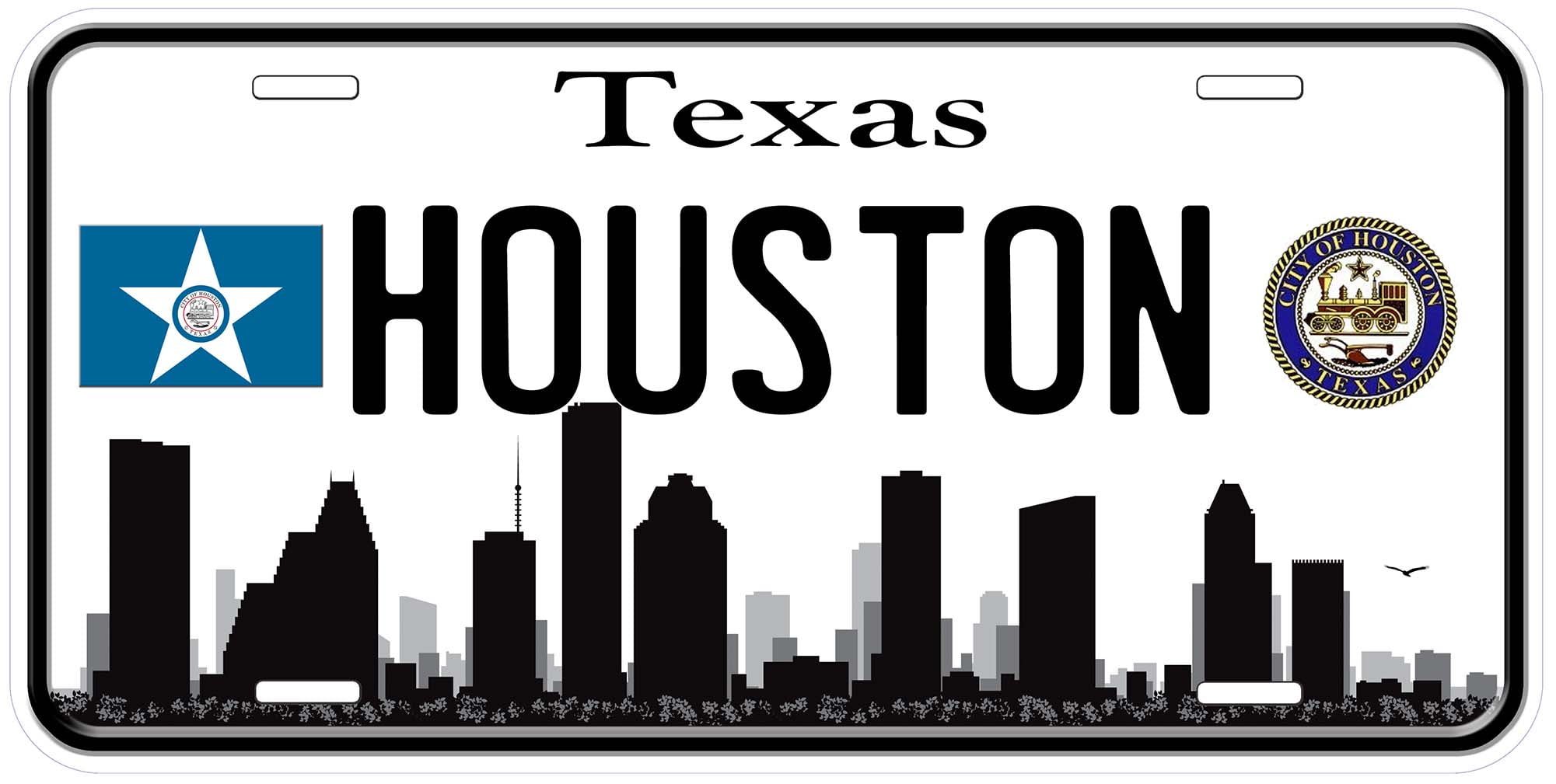 Houston TX Skyline Novelty Car Auto License Plate - Walmart.com