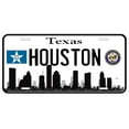 thumbnail image 1 of Houston TX Skyline Novelty Car Auto License Plate, 1 of 2