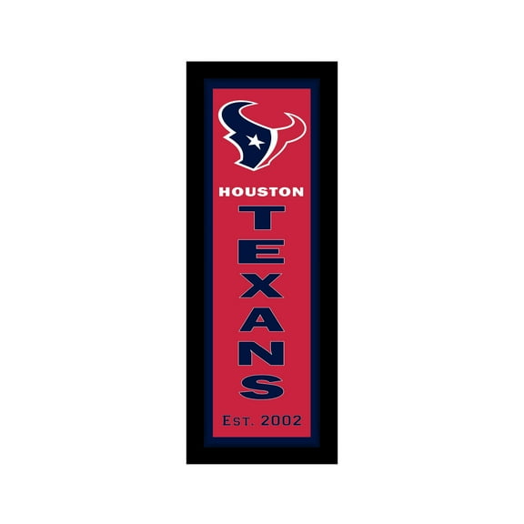 Houston Texans 8" x 26" Team Logo Heritage Framed Wall Art