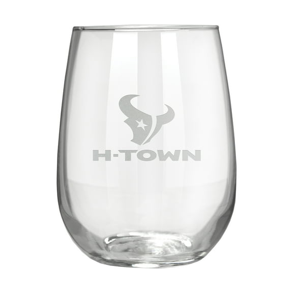 Houston Texans Etched 17oz. Rally Cry Stemless Wine Glass